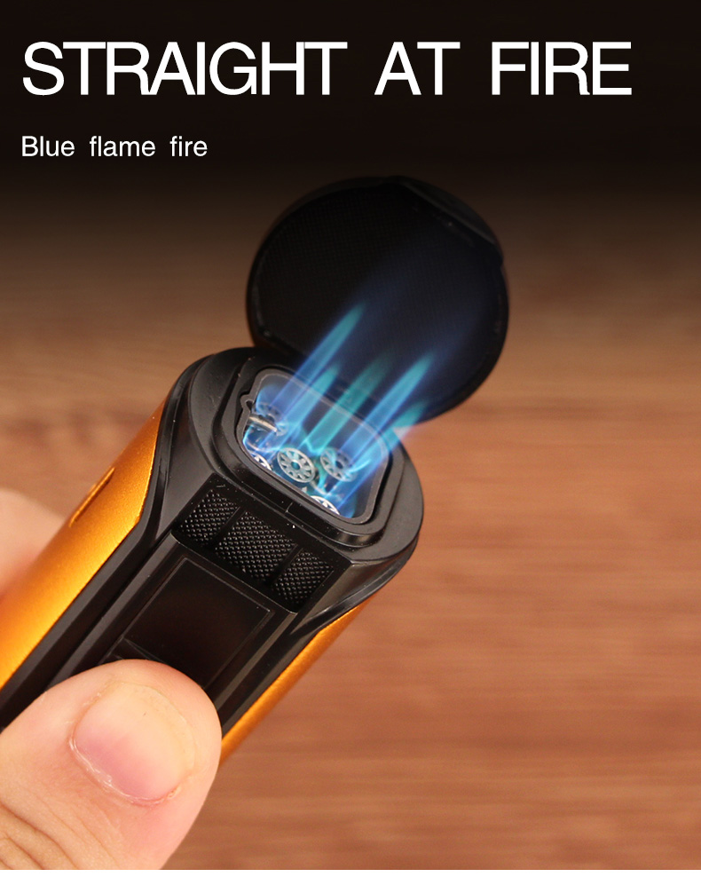 Lubinski Windproof Butane Gas Lighter 5 Jet Flame Metal Torch Accessory detail 8