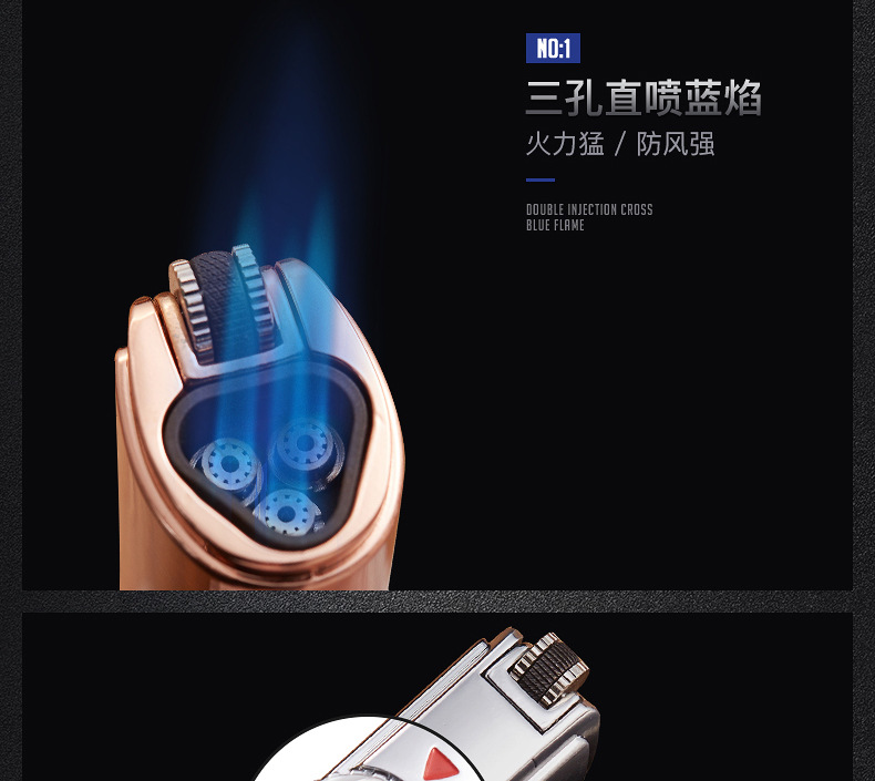Jobon Triple JET Flame Lighter Turbo Torch detail 16