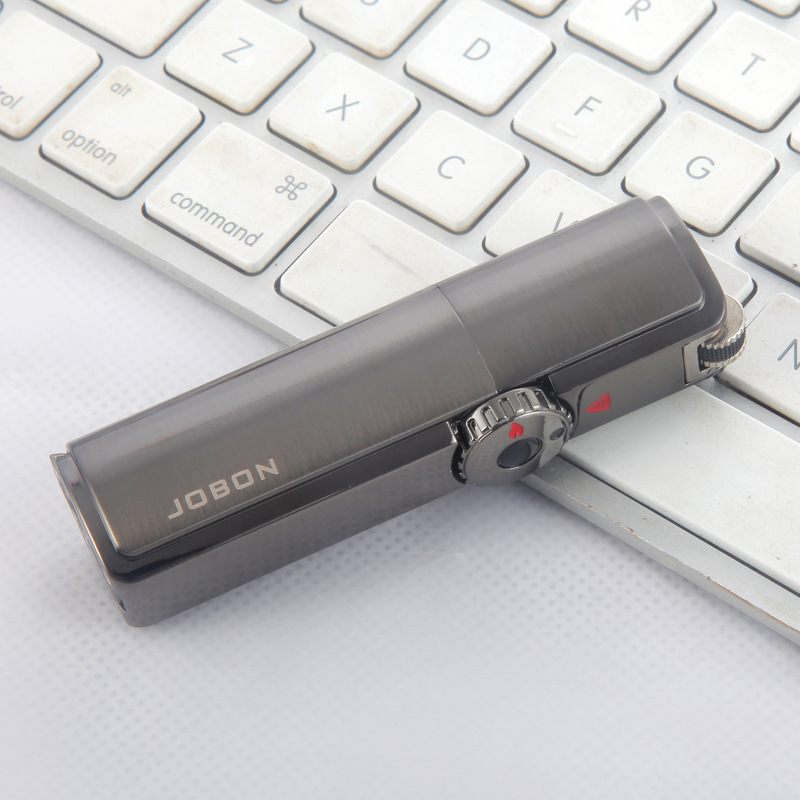 Jobon Triple Torch Butane Jet Metal Lighter - Black 3 Flame