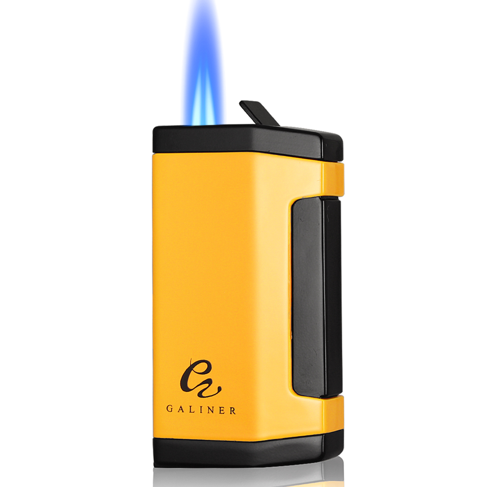 Galiner Butane Lighter Metal Windproof Jet Blue Flame Portable Torch Accessories Men - Yellow