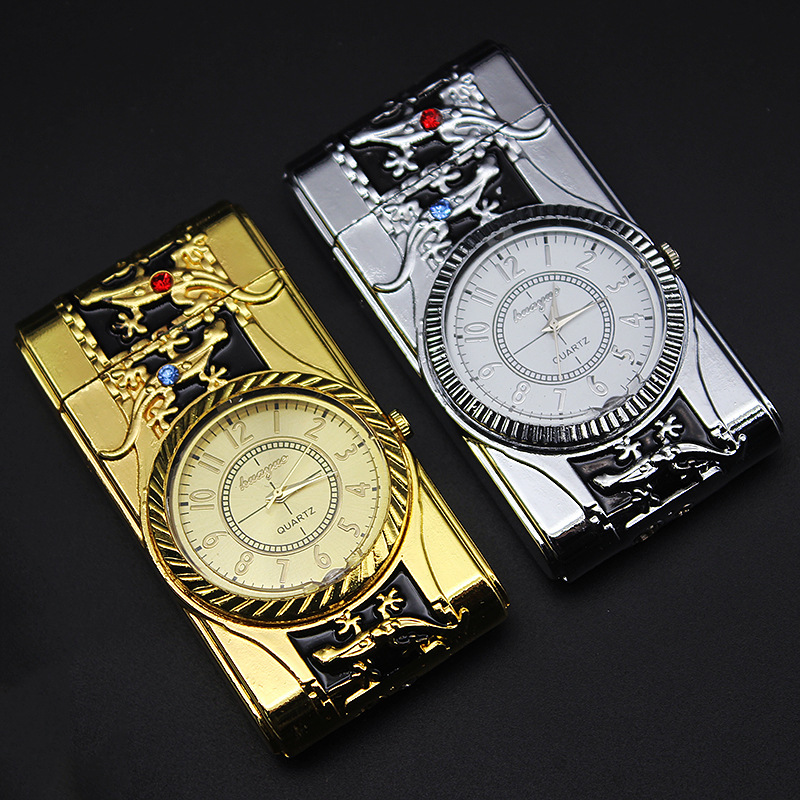 Gold Watch Style Jet Torch Turbo Gas Lighter Luxurious Design detail 12