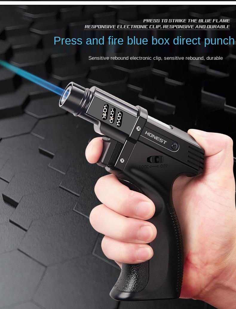 Windproof Jet Flame Torch Lighter Inflatable for Outdoor Camping BBQ detail 8