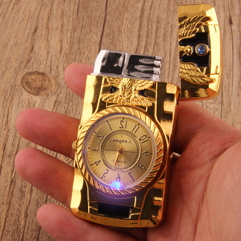 Gold Watch Style Jet Torch Turbo Gas Lighter Luxurious Design detail 7