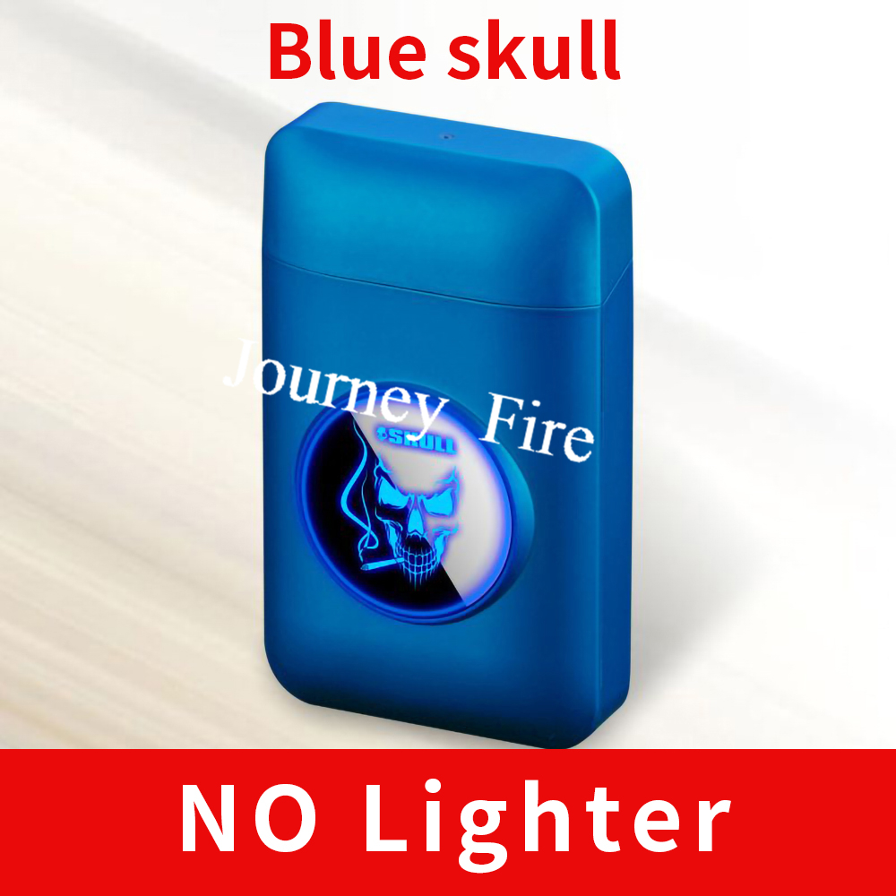 USB Rechargeable Flameless Windproof Acrylic Lighter Case - No Lighter Skull
