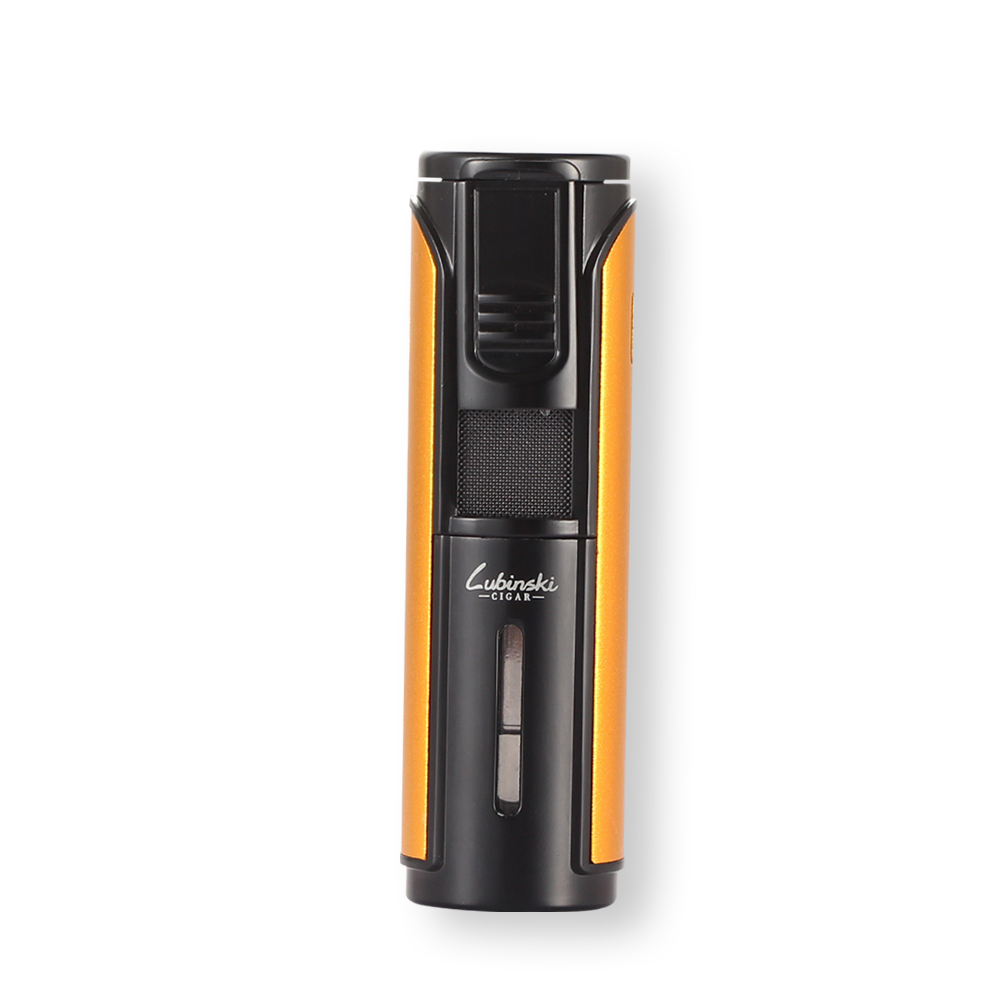 Lubinski Windproof Butane Gas Lighter 5 Jet Flame Metal Torch Accessory - Gold