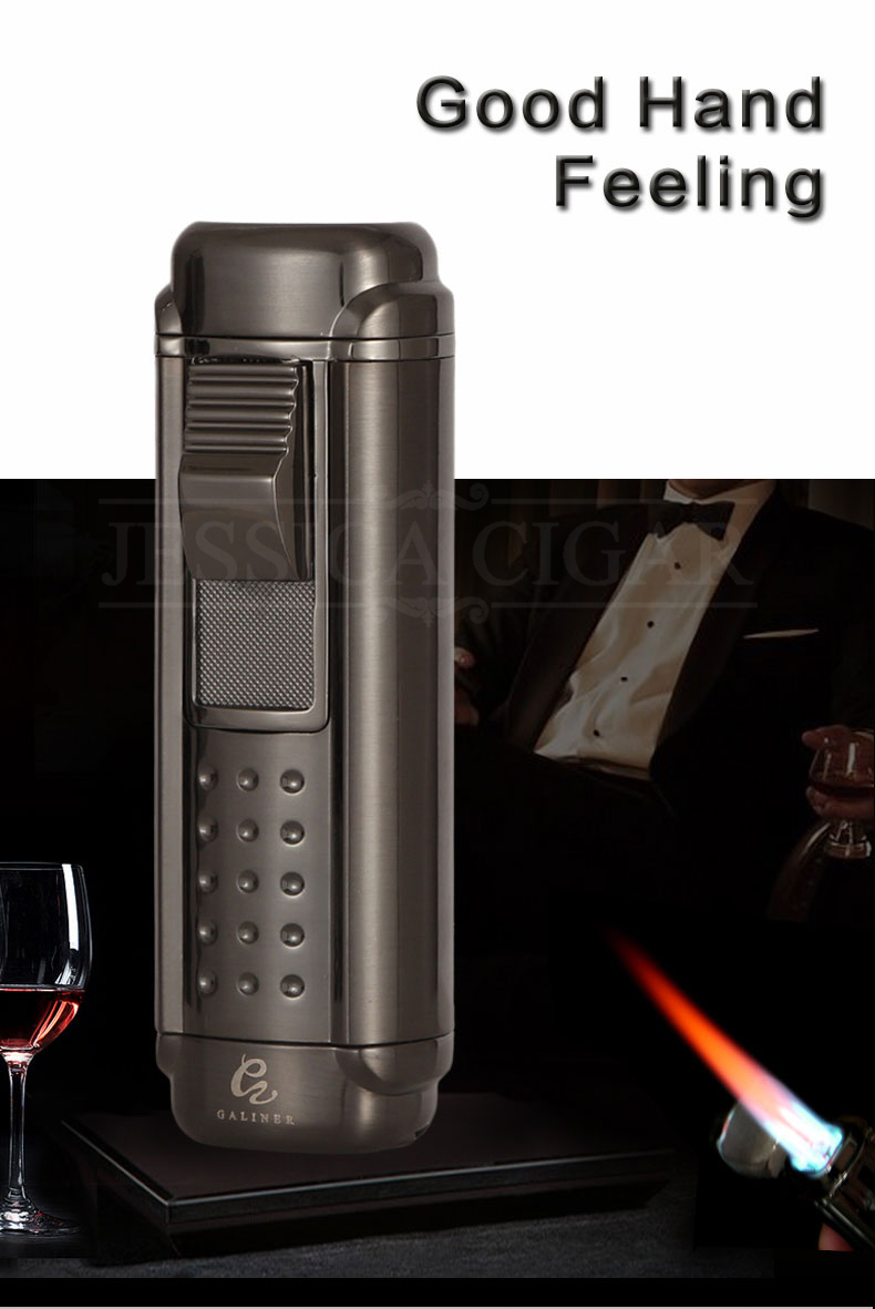 Galinor Lighter 4 Torch Jet Flames Adjustable Windproof Refillable detail 10
