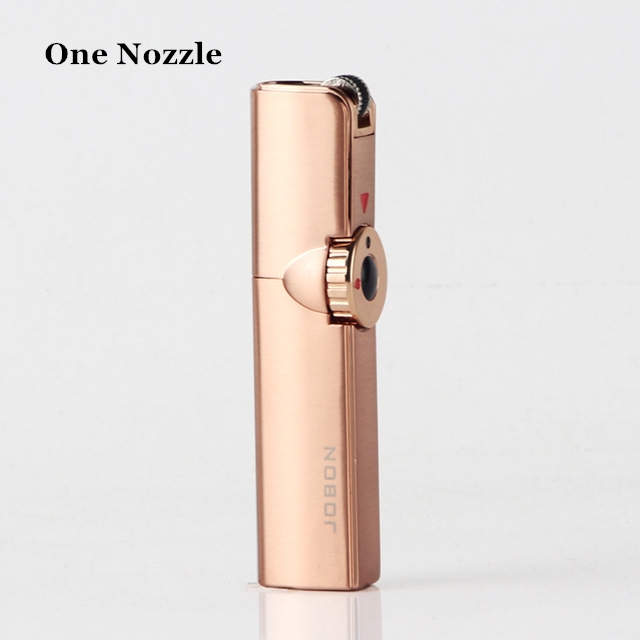 Jobon Triple Torch Butane Jet Metal Lighter - Gold 1 Flame