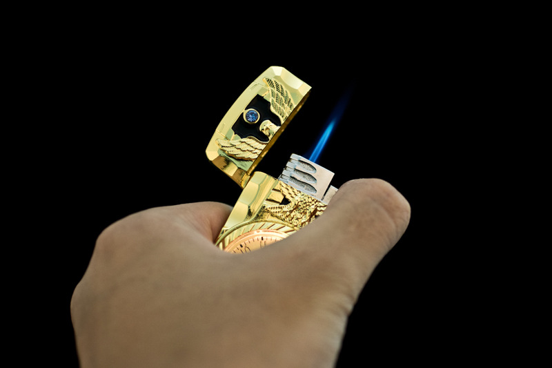 Gold Watch Style Jet Torch Turbo Gas Lighter Luxurious Design detail 8