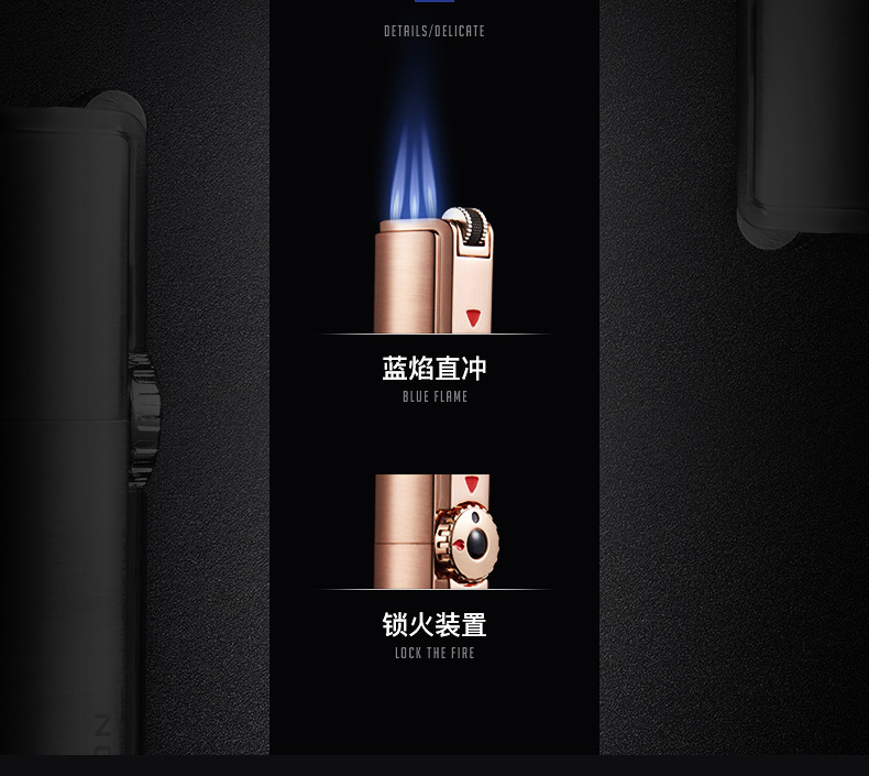 Jobon Triple JET Flame Lighter Turbo Torch detail 9