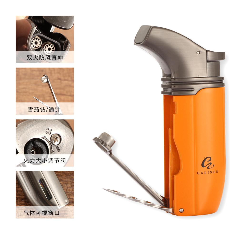 GALINER Metal Butane Dual Torch Windproof Lighter detail 2 GALINER Metal Butane Dual Torch Windproof Lighter detail 2