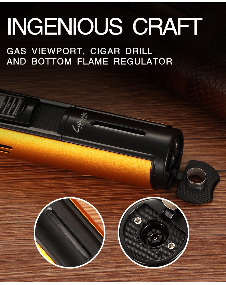 Lubinski Windproof Butane Gas Lighter 5 Jet Flame Metal Torch Accessory detail 10