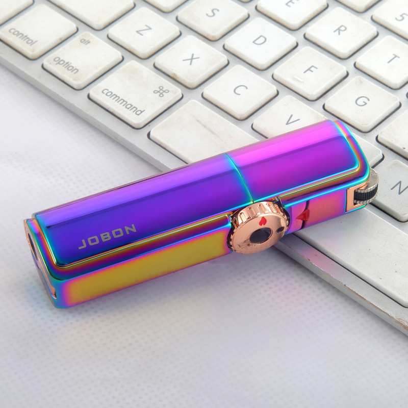 Jobon Triple Torch Butane Jet Metal Lighter - Rainbow 3 Flame