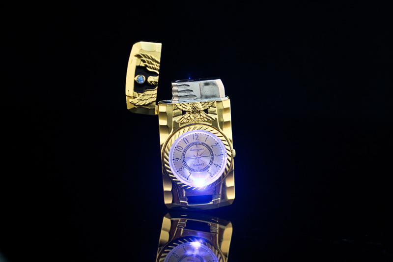Gold Watch Style Jet Torch Turbo Gas Lighter Luxurious Design detail 9