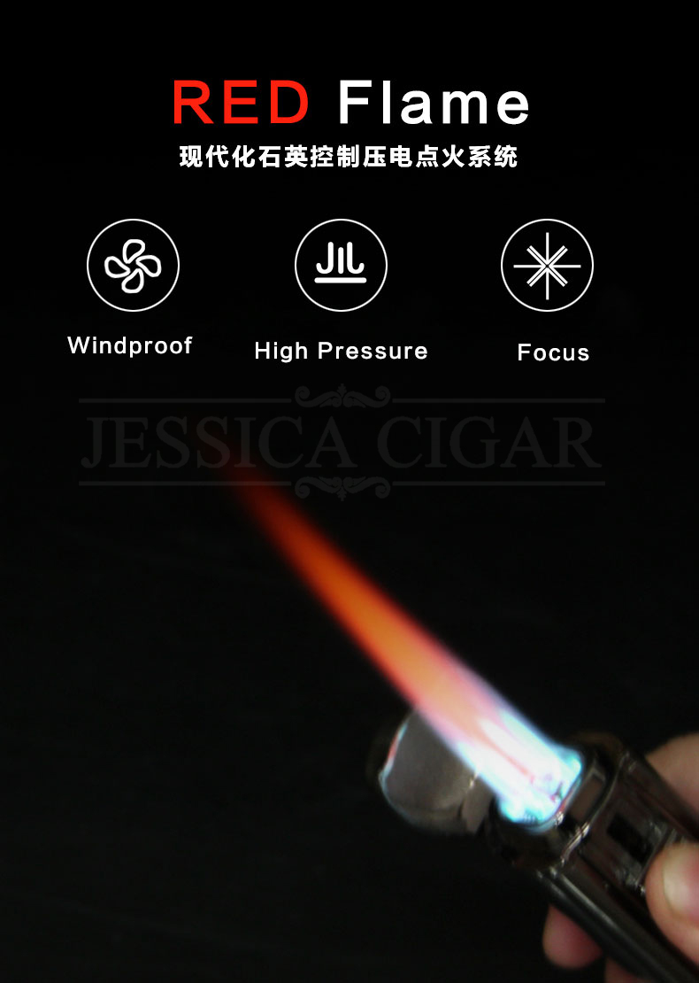 Galinor Lighter 4 Torch Jet Flames Adjustable Windproof Refillable detail 9