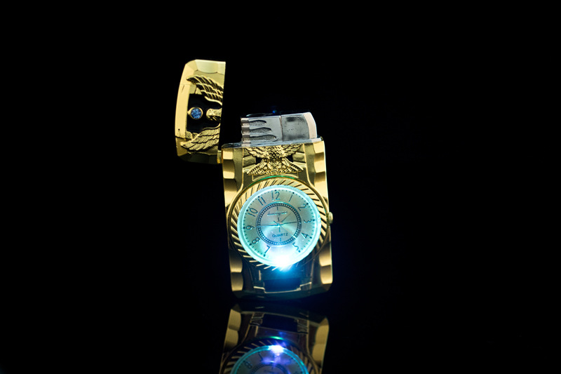 Gold Watch Style Jet Torch Turbo Gas Lighter Luxurious Design detail 10