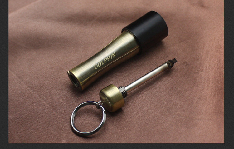 Waterproof Metal Flame Kerosene Lighter Compact Key Chain Flint Camping Survival Match detail 7