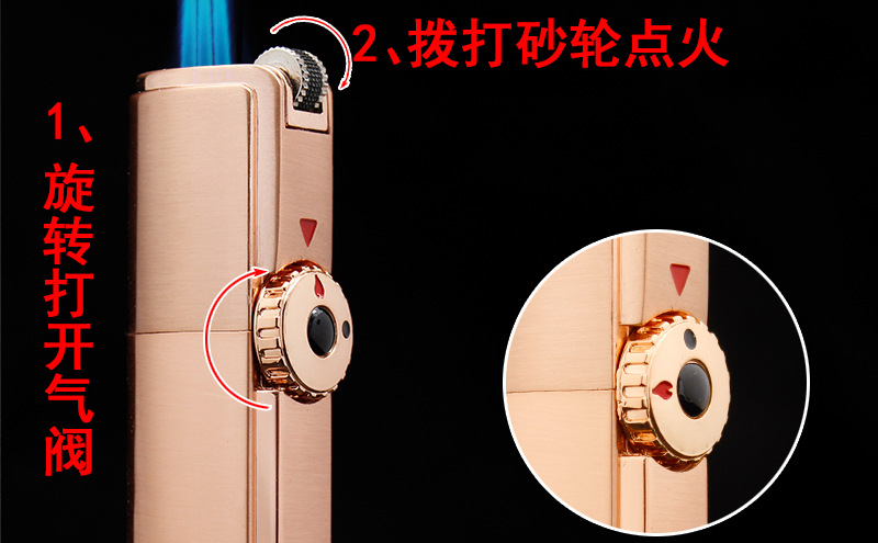 Jobon Triple Torch Butane Jet Metal Lighter detail 13