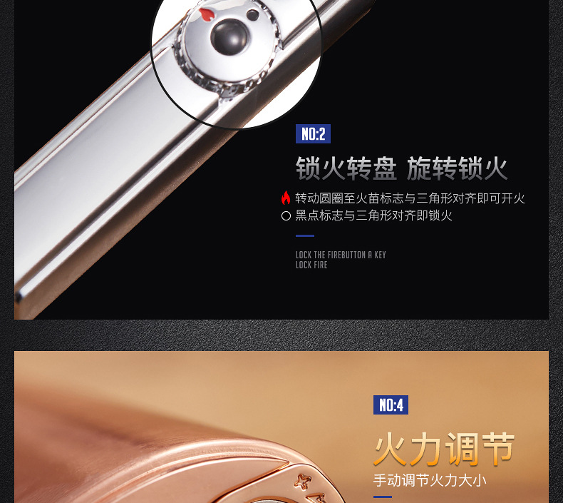 Jobon Triple JET Flame Lighter Turbo Torch detail 17
