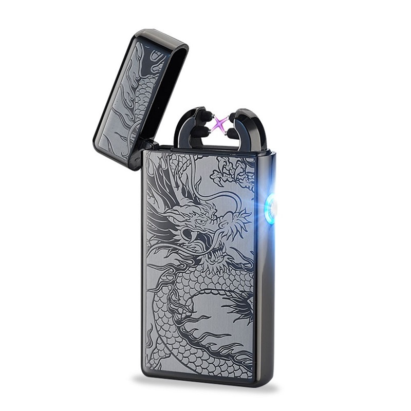 Double Plasma Arc USB Lighter Windproof Electronic Gadget for Men detail 7