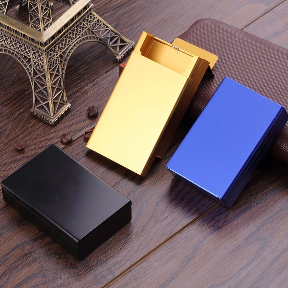 Aluminum Cigarette Storage Box Case Push Open Tobacco Holder Three Color Options