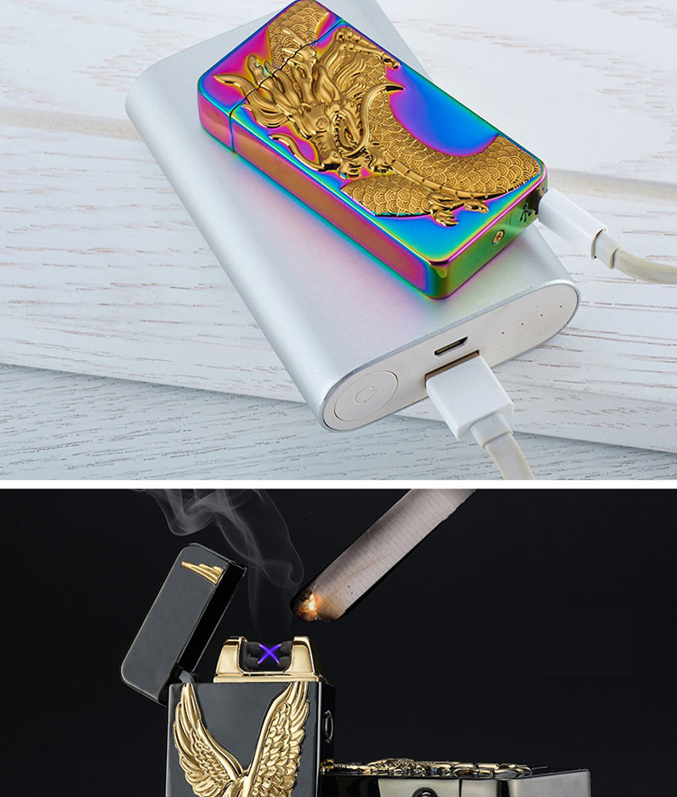 Dragon Eagle USB Rechargeable Double Arc Lighter Portable Creative Ignition Gift for Friends and Family detail 11