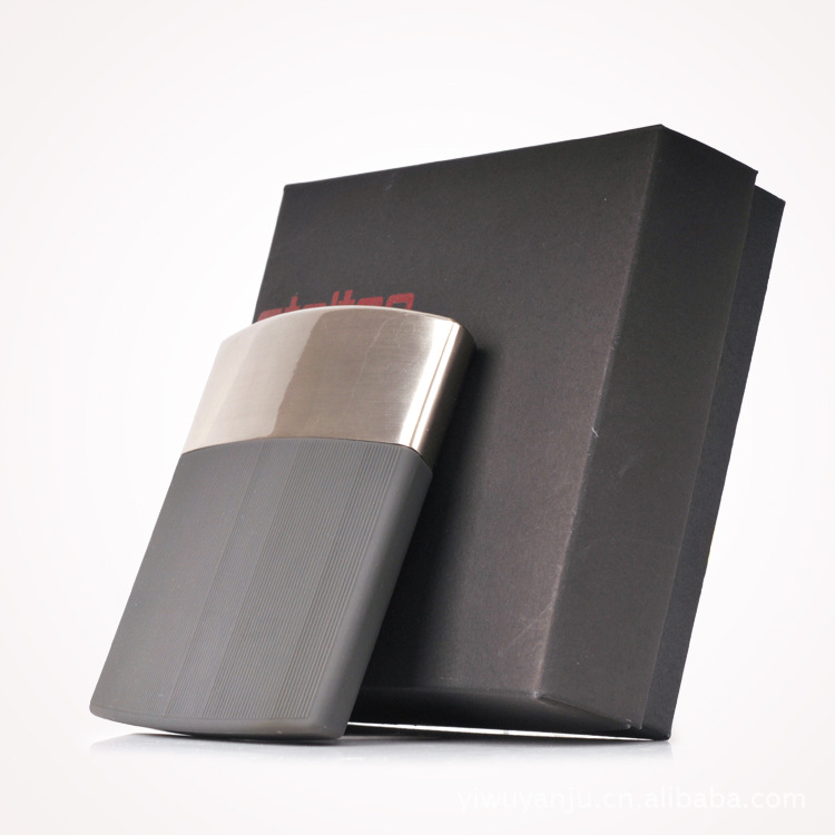 Stelton Men's Black Stainless Steel Portable Mini Travel Cigar Case Humidor