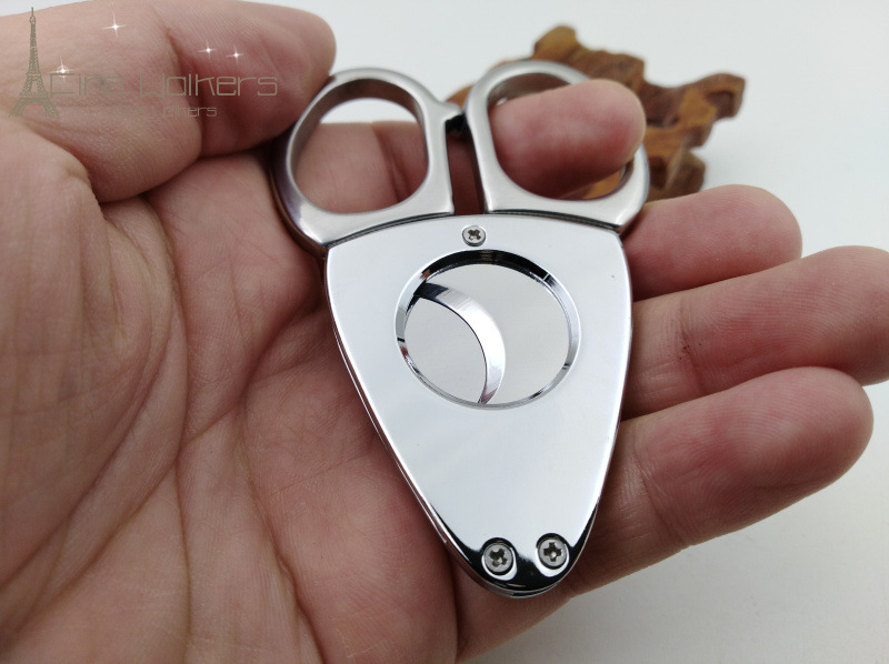 Stainless Steel Dual Functional Cigar Cutter and Scissors for Men