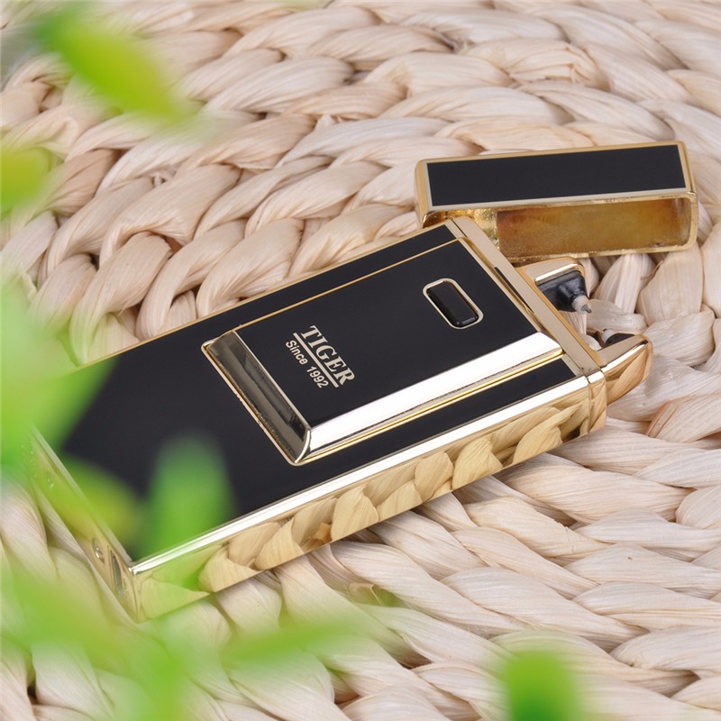 Tiger USB Rechargeable Windproof Electric Lighter Flameless Arc Torch Metal Lighter detail 16