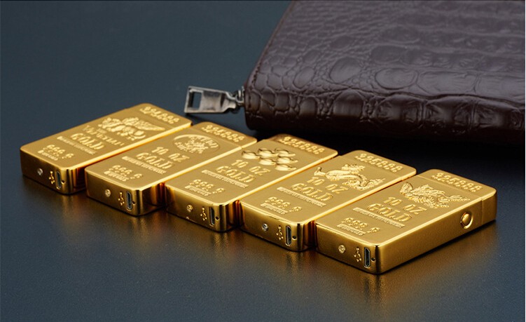 Gold USB Double Arc Lighter Electronic Lighter Gadget for Men detail 10