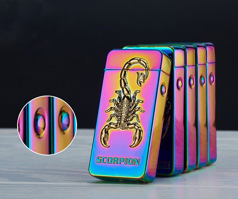 Windproof USB Charging Double Arc Electronic Lighter Pulse Arc for Valentine's Day Gift detail 21