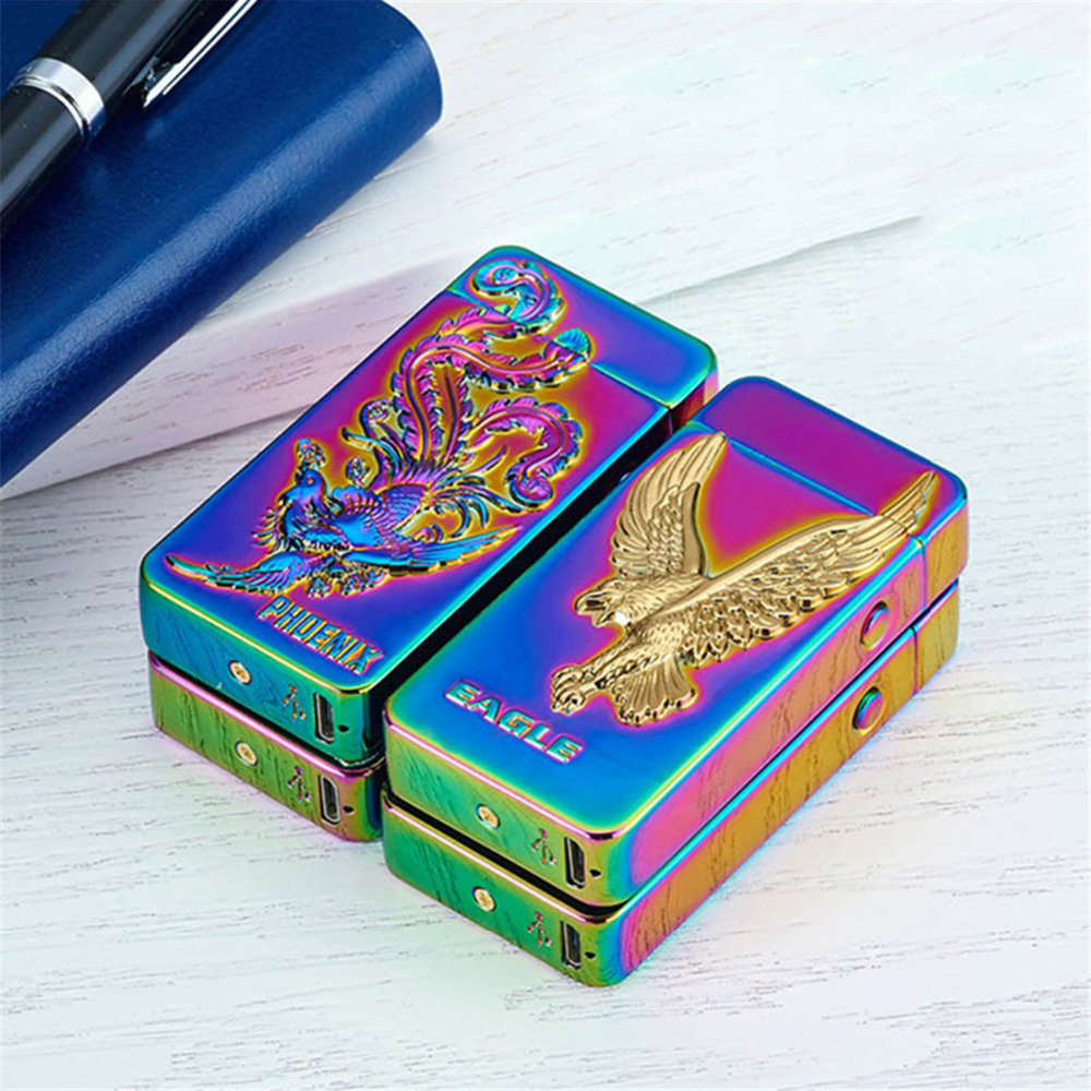 Windproof USB Rechargeable Plasma Lighter for Men Double Arc Electronic Lighter detail 12