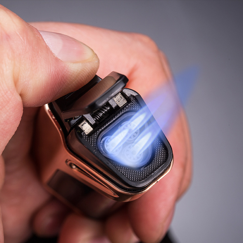 Compact Jet Gas Lighter Windproof Metal Blue Flame 1300°C Torch detail 2