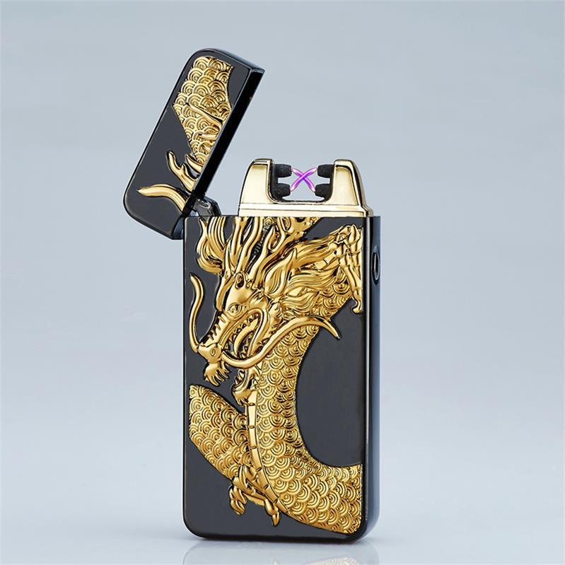 Windproof USB Charging Double Arc Electronic Lighter Pulse Arc for Valentine's Day Gift detail 8