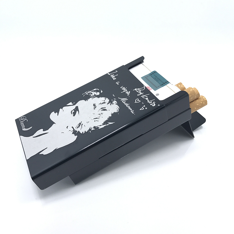 Skull Aluminum Alloy Cigarette Box Metal Case Cigarette Cover Storage