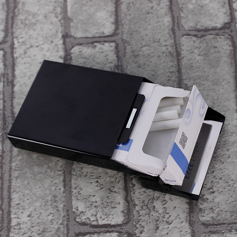 Slim Metal Cigarette Holder Ultra Thin Aluminum Case Creative Gift Box