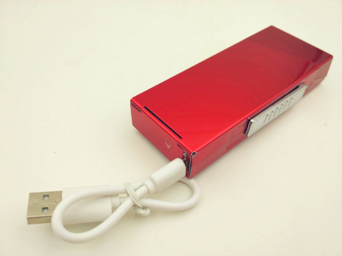 Slim Cigarette Case with USB Charging Lighter Aluminum Alloy for Women DH886