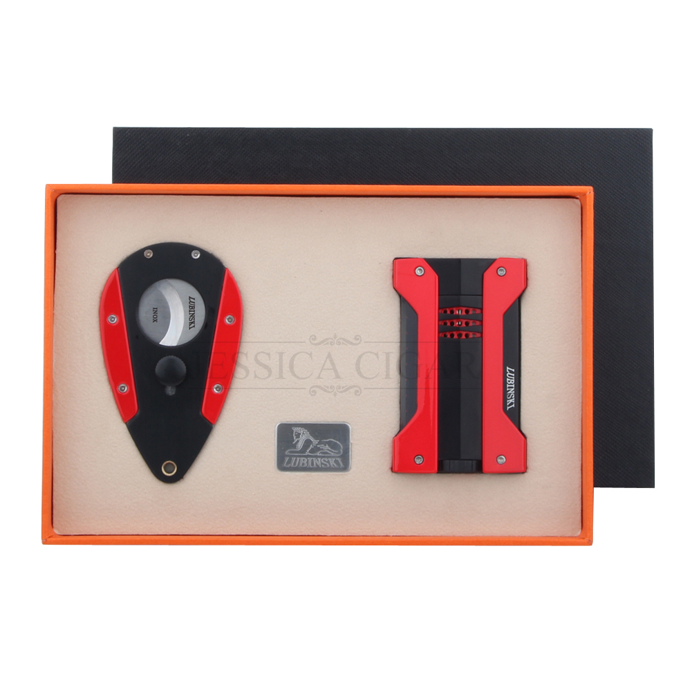 LUBINSKI Windproof Lighter Jet Torch with Cutter Gift Set detail 18