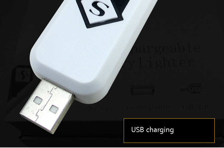 White Electronic USB Rechargeable Flameless Windproof Lighter detail 6 White Electronic USB Rechargeable Flameless Windproof Lighter detail 6
