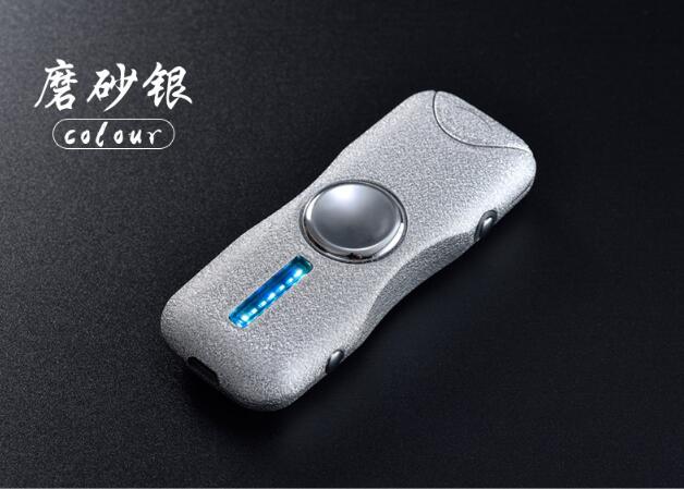 Fingertip Gyro USB Charging Lighter Creative Double Arc Windproof Design - C8