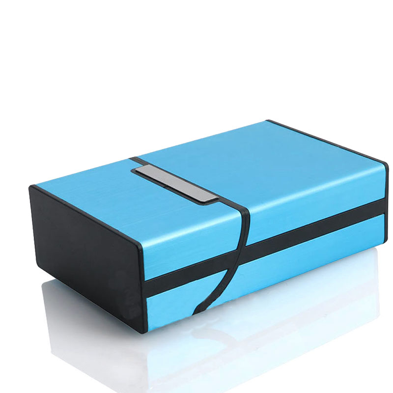Blue Aluminum Tobacco Cigar Case Pocket Storage Box Holder