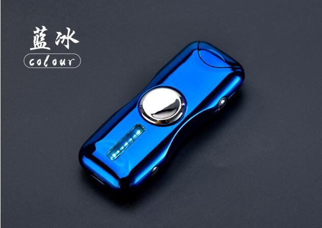 Fingertip Gyro USB Charging Lighter Creative Double Arc Windproof Design - C5