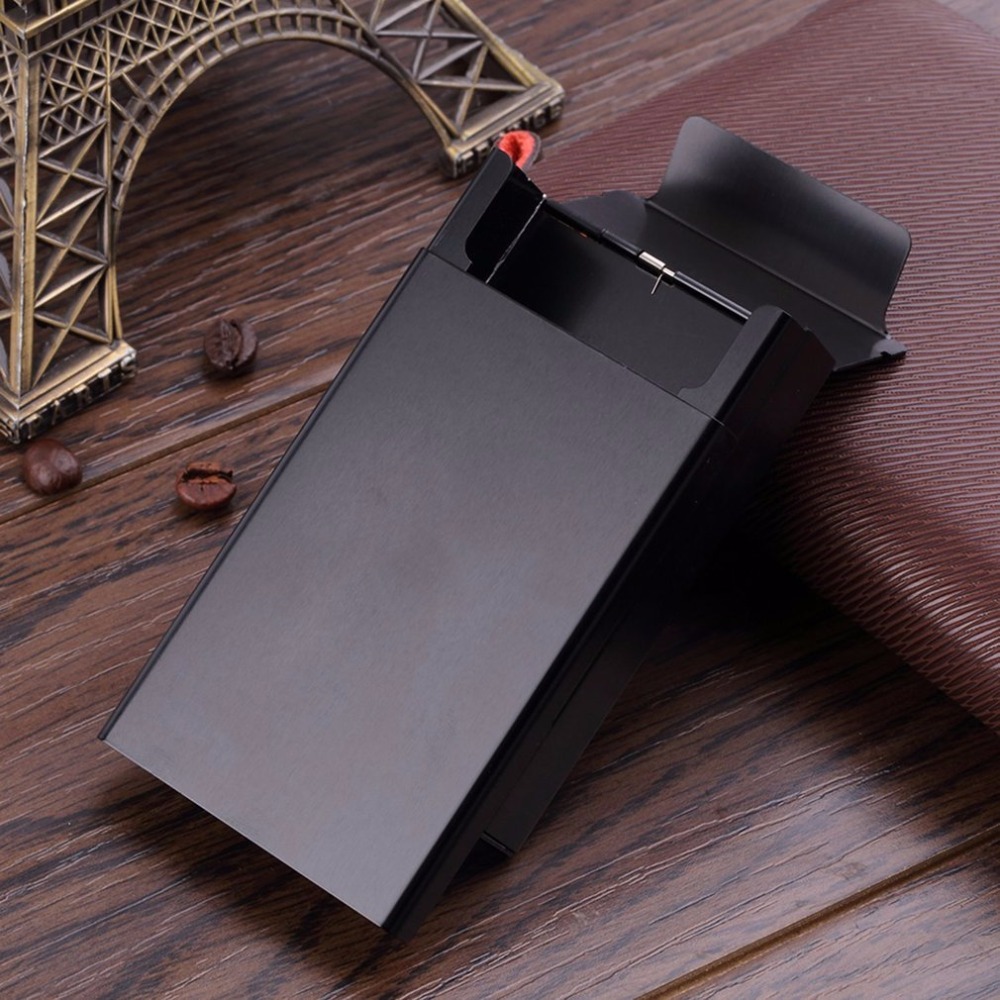 Aluminum Cigarette Storage Box Case Push Open Tobacco Holder Three Color Options