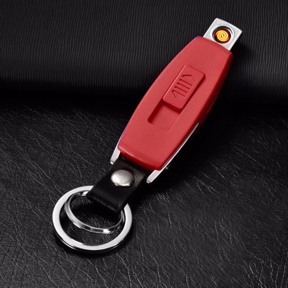 Rechargeable Electronic USB Lighter Keychain 2 Colors Flameless Accessory Gift detail 7