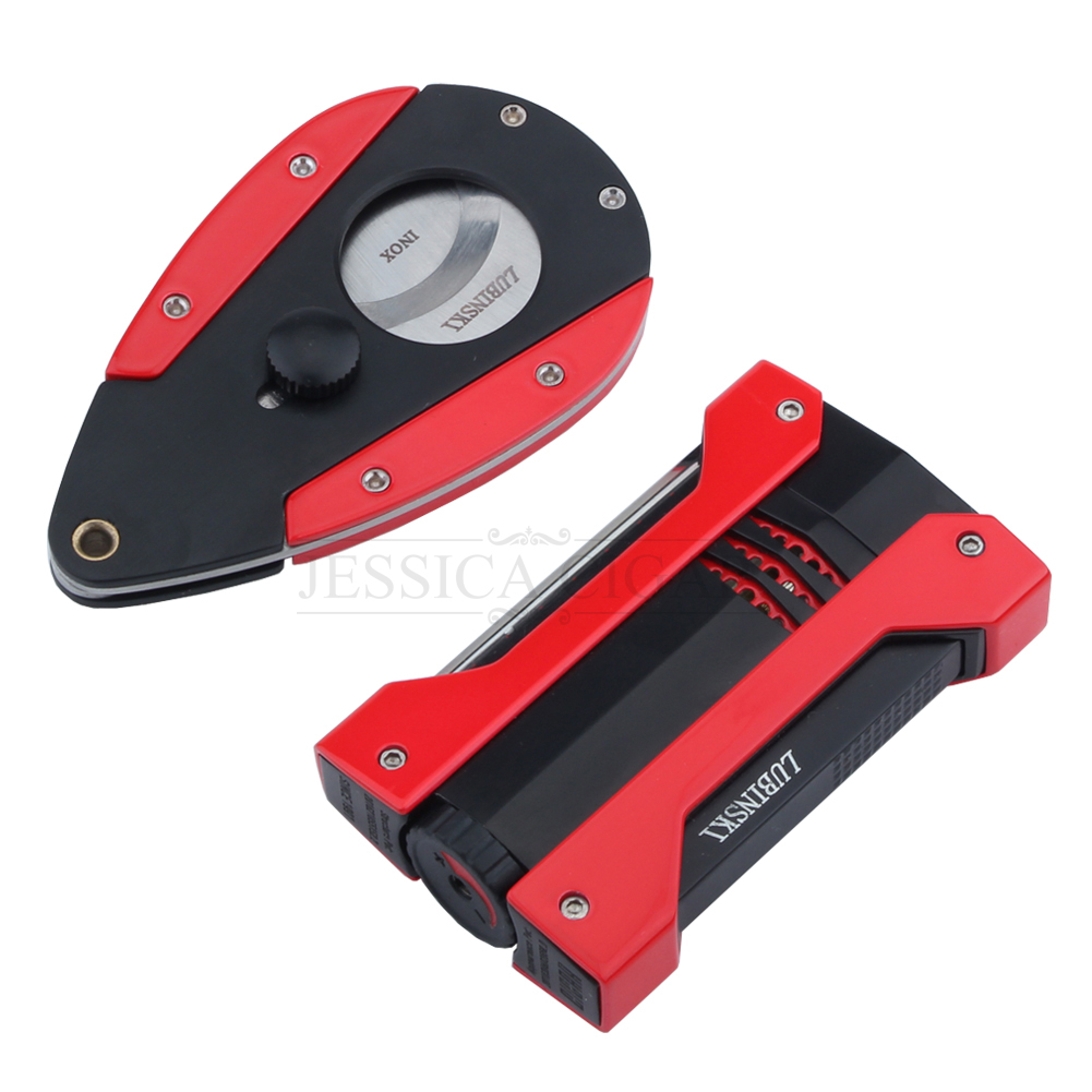 LUBINSKI Windproof Lighter Jet Torch with Cutter Gift Set detail 8