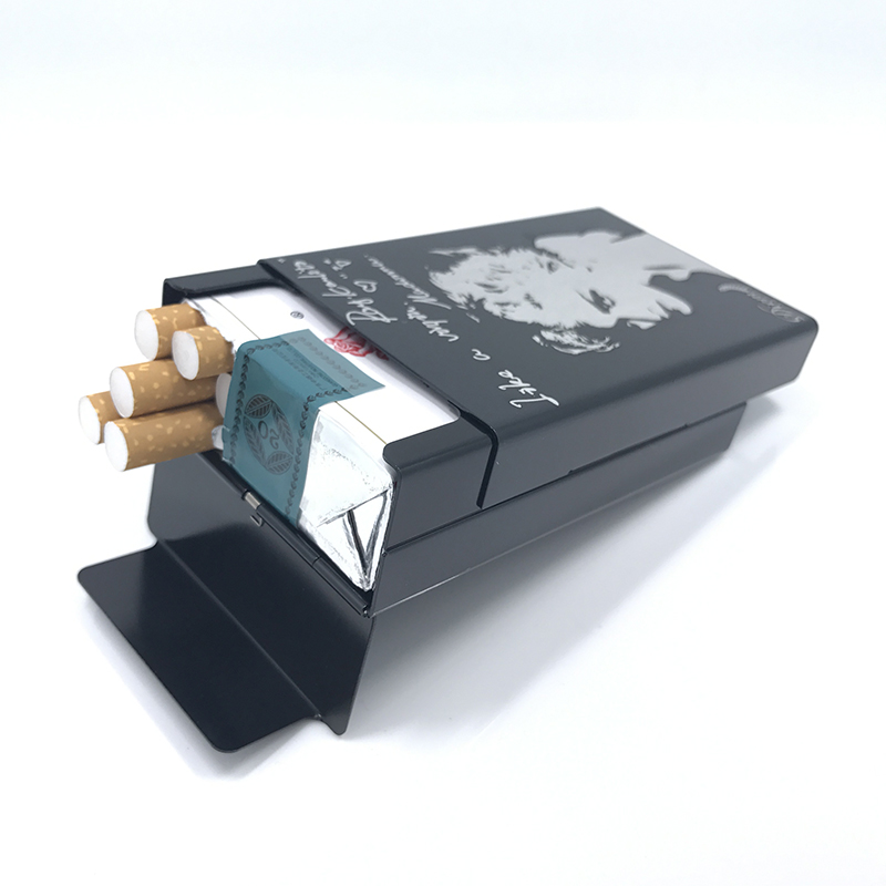 Skull Aluminum Alloy Cigarette Box Metal Case Cigarette Cover Storage