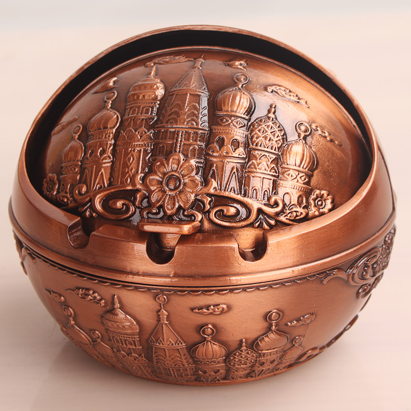 European Retro Ashtray Creative Cute Covered Portable Multifunctional Office Decor