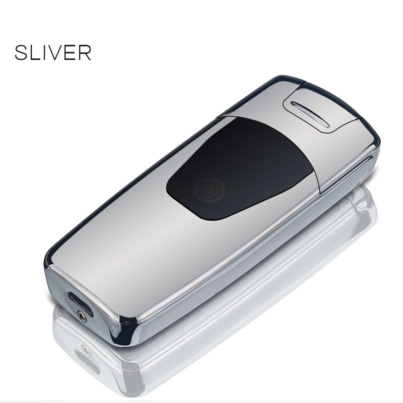 Iron Man Double Arc USB Charging Windproof Lighter Touch Sensitive Metal High-Grade detail 13