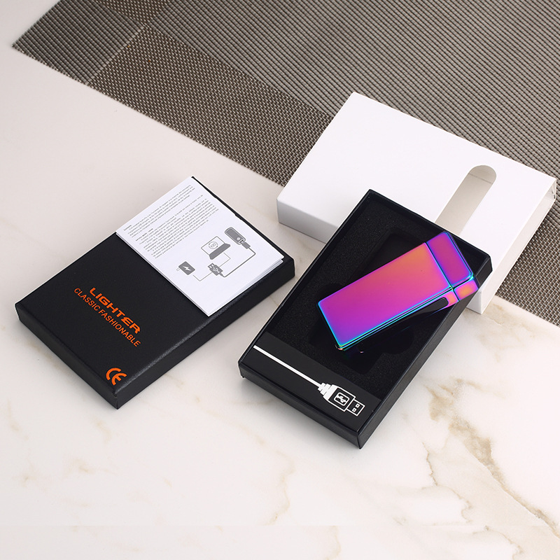 USB Double Arc Fingerprint Sensing Lighter with Belt Lamp for Cigarettes