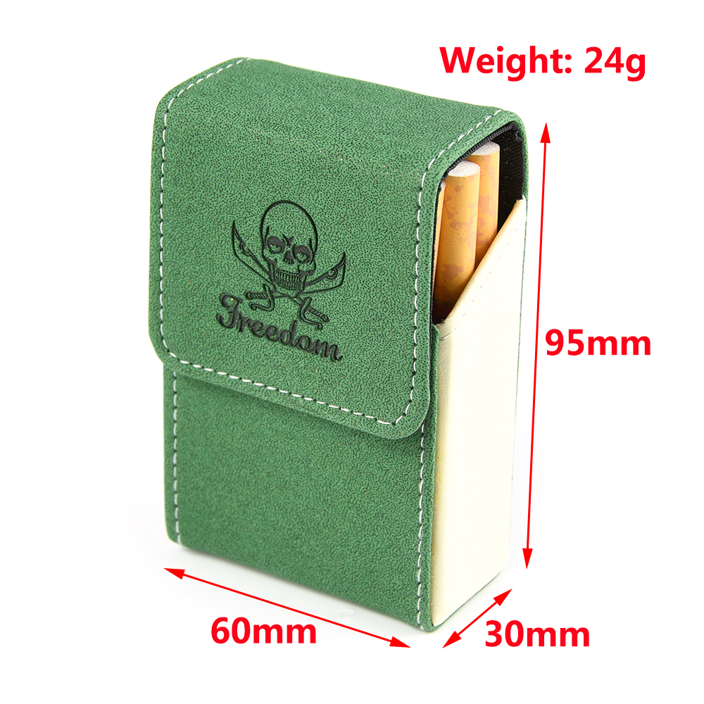 PU Leather Cigarette Box Case Tobacco Holder Pocket Storage Smoking Cigarette