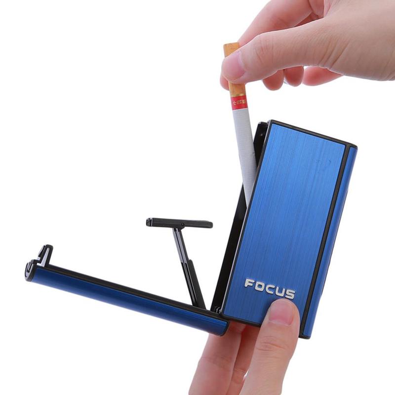 Aluminum Plastic Cigarette Case Automatic Ejection Holder Fits 10 Cigarettes 4 Colors